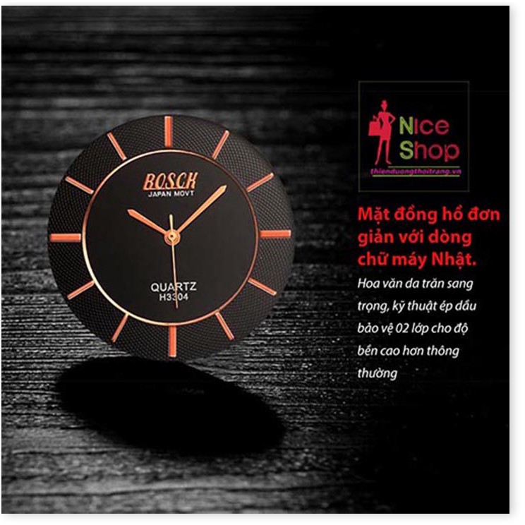 Đồng hồ nam Bosch dây thép chống gỉ - Xả Kho - Đồng hồ nam Bosch dây thép mặt kính chống xước phong cách đơn giản - AD
