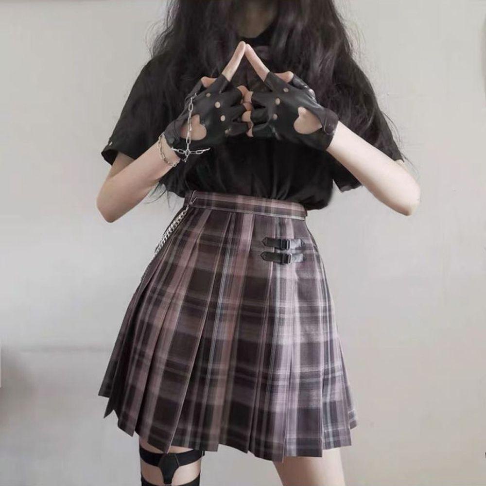 Găng Tay Hở Ngón Hình Trái Tim Màu Trắng Đen Phong Cách Hip Hop Punk Cho Nữ