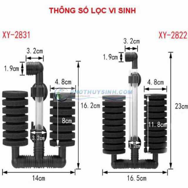 XY-2831 LỌC BIO BÔNG ĐÔI NHỎ CHO HỒ CÁ CẢNH