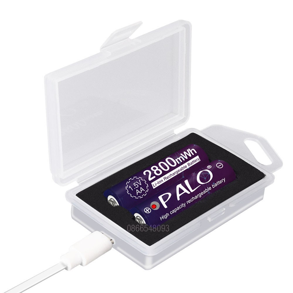 Bộ sạc pin tiểu AA 1,5V PALO Tặng 2 pin sạc AA2800 mAh