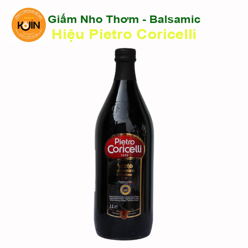 Dấm Balsamic Dấm Nho Thơm Cao Cấp Balsamic Vinegar Pietro Coricelli 1000ml