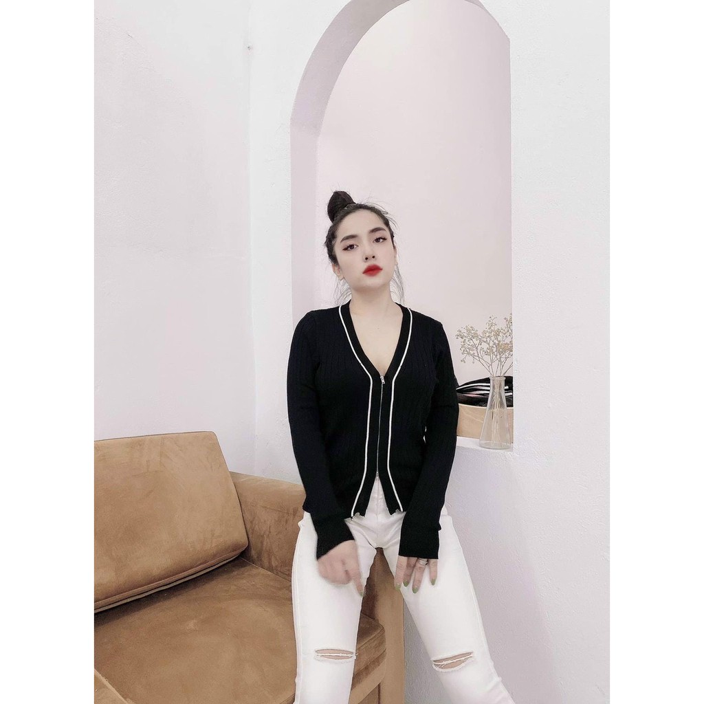 Áo khoát len khóa kéo 2 đầu hàng QCCC C1 | BigBuy360 - bigbuy360.vn