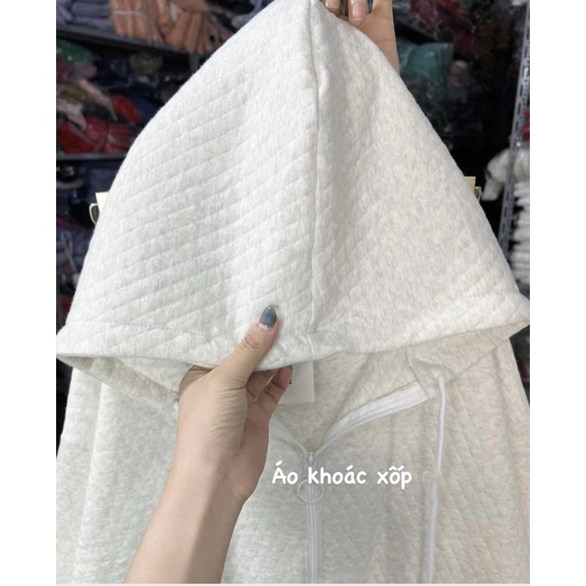 Áo Khoác Nỉ Xốp  Unisex  🌸 Jacket form rộng tay bồng cá tính, hoodie zip màu xanh navy nam nữ Ulzzang 🌸