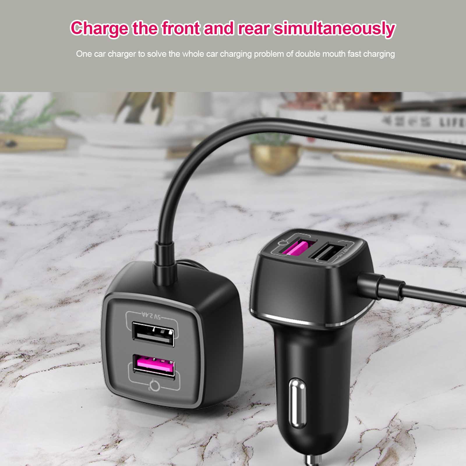 IN STOCK Car Charger Four USB Interfaces Compact Practical Car Charging Device