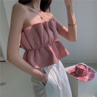 Áo ống croptop xếp ly Ulzzang