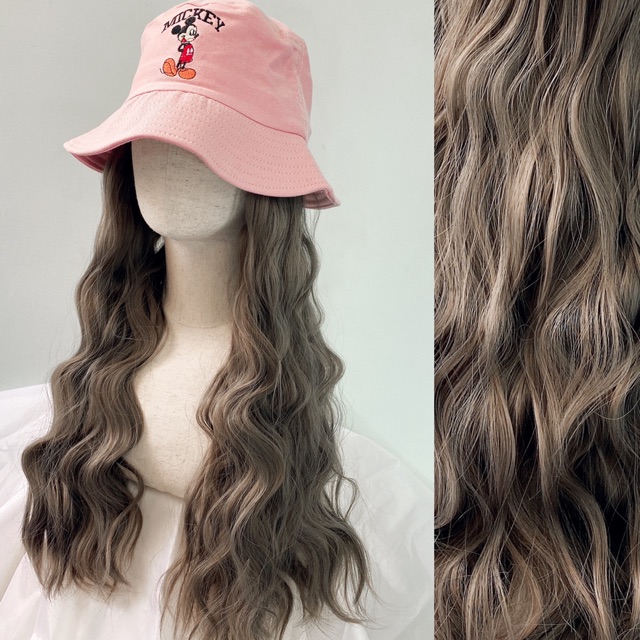&lt;Ảnh Thật&gt; Mũ Vành Mickey Hồng Tóc Giả Xù