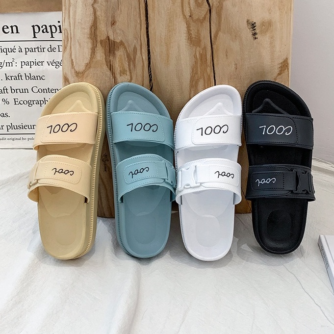 IELGY Dép quai ngang đế dày phong cách thể thao cho nữ