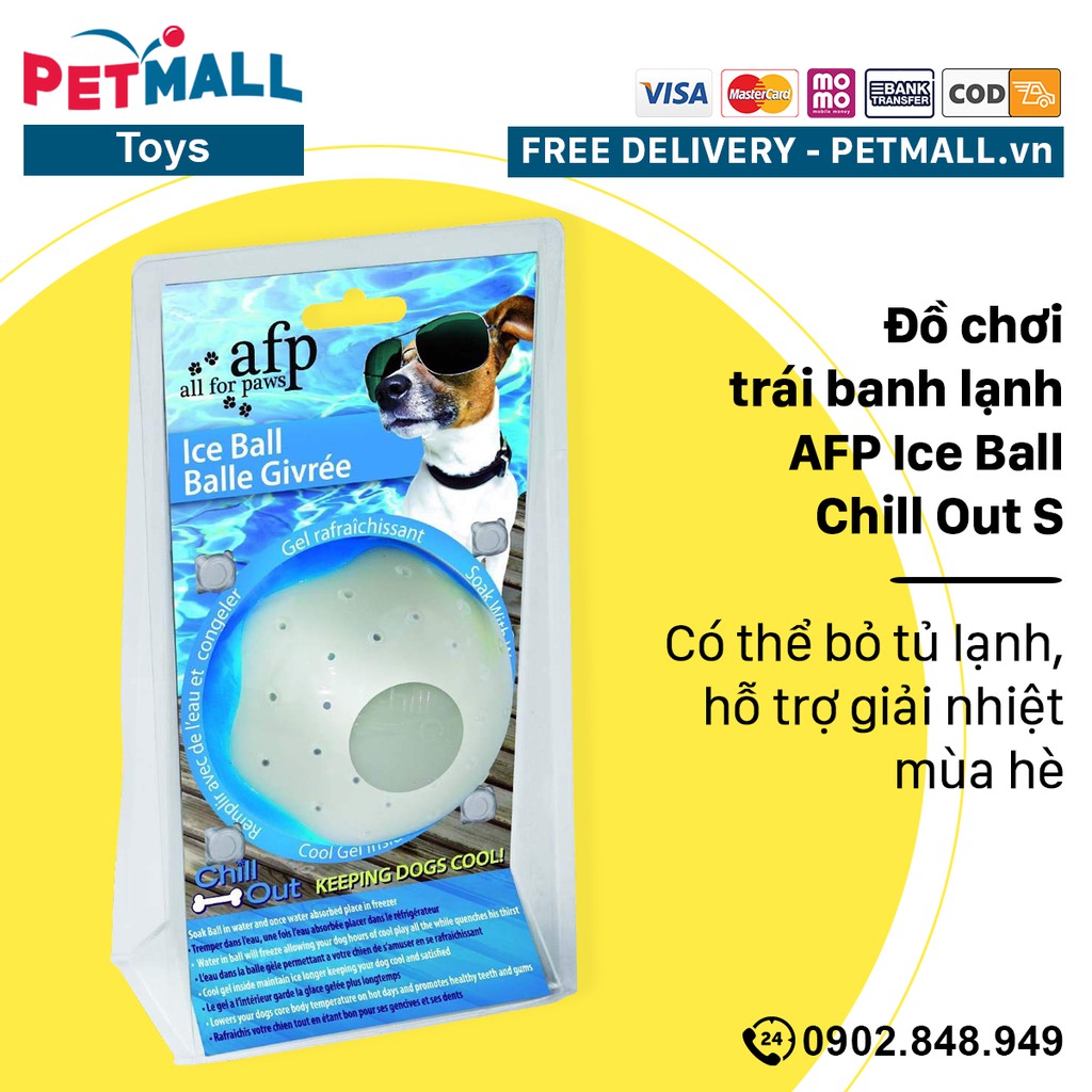 Đồ chơi trái banh lạnh AFP Ice Ball Chill Out S - Có thể bỏ tủ lạnh, hỗ trợ giải nhiệt mùa hè Petmall
