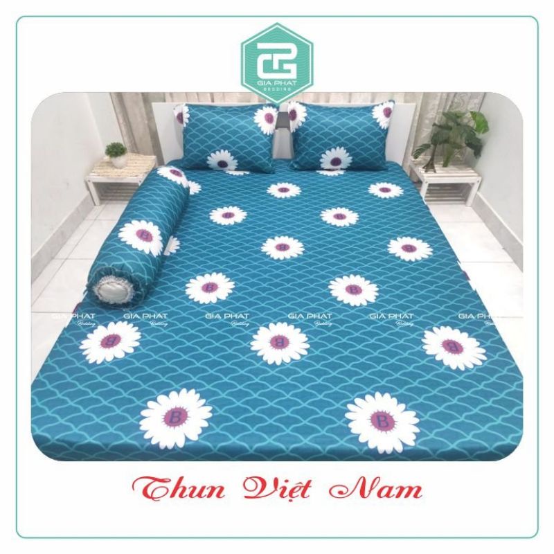 ( Nệm cao 13_25cm ) Bộ ga thun lạnh Việt Nam cao cấp