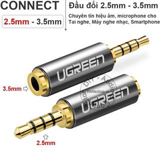 Đầu chuyển 2.5 sang 3.5 - Jack cắm tai nghe audio 2.5mm đực ra 3.5mm cái Ugreen 20501