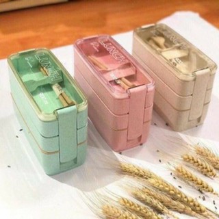 Hộp cơm lúa mạch 3 tầng