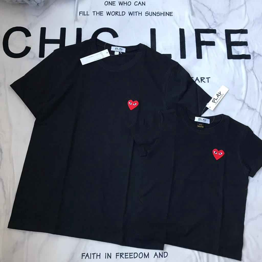 Áo thun tay ngắn in hình trái tim đáng yêu cho cặp đôi