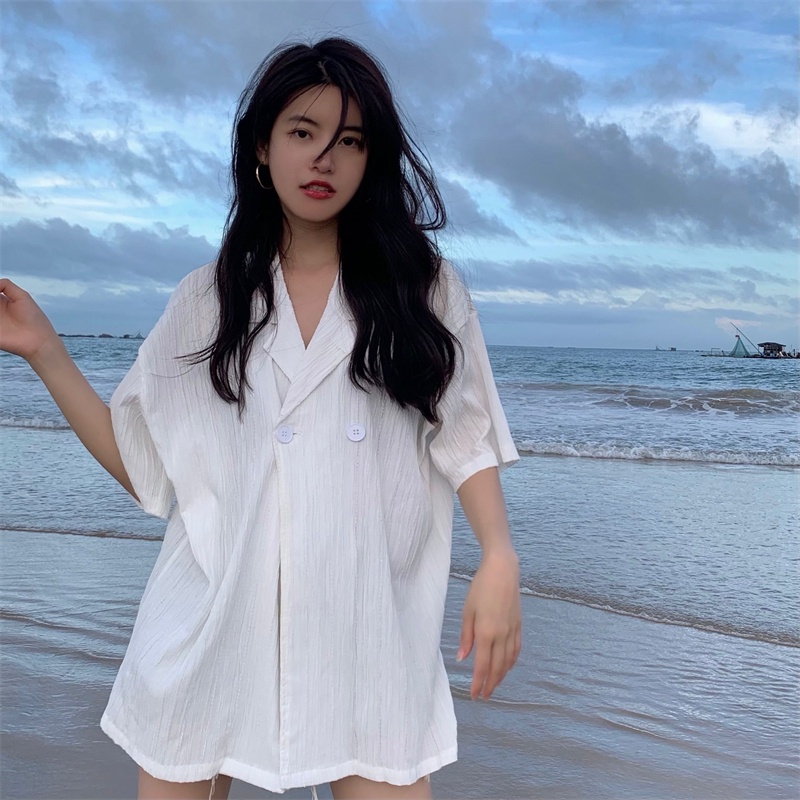 Áo Sơ Mi Ngắn Tay Thời Trang Mùa Hè Phong Cách Vintage Dành Cho Nữ