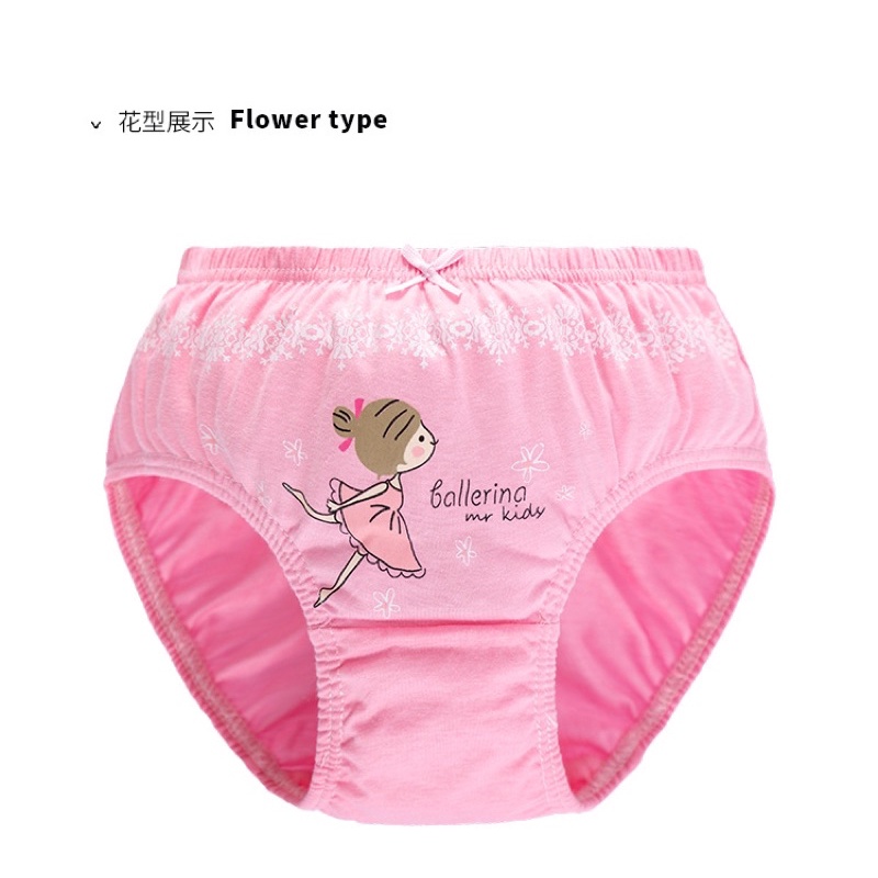 Bộ  hộp  5 quần lót cotton mềm mại cho bé gái (2-13 tuổi)