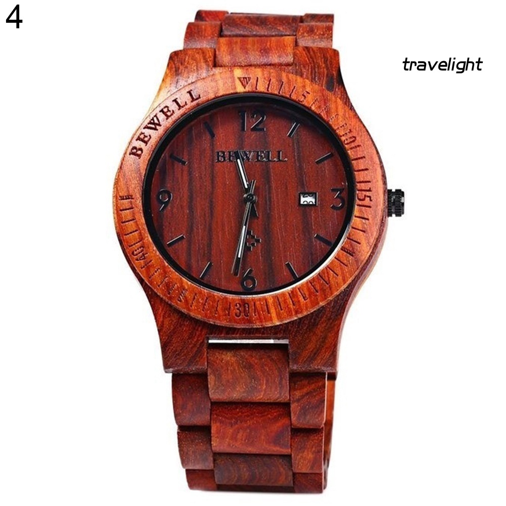 【TL】Men Luxury Natural Maple Wooden Handmade Quartz Movement Casual Wrist Watch