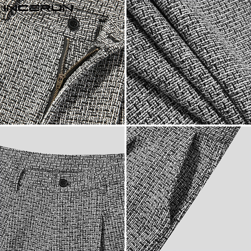 Quần dài INCERUN ống rộng màu trơn 2 màu thời trang cho nam