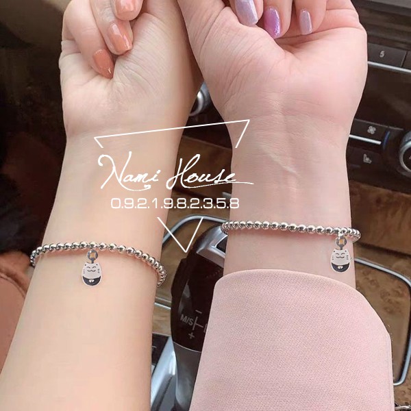 Vòng đeo tay lắc bi mèo lucky may mắn dễ thương - namimi