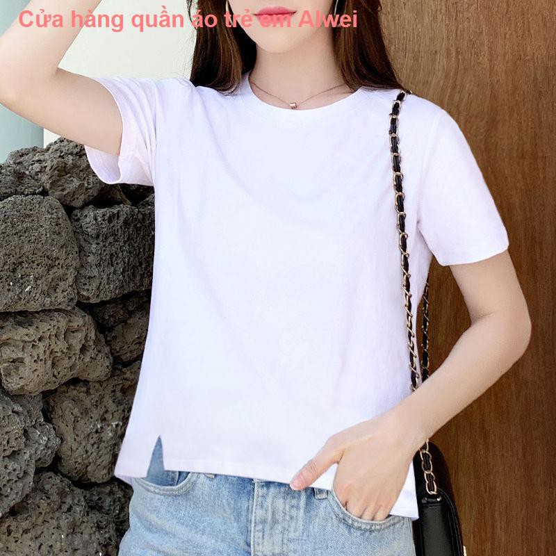 Lỏng tay ngắn áo thun hàn quốc của phụ nữ mặc bên trong sơ mi nhỏ mùa xuân và thu tách blouse trắng từ bi 2021 h