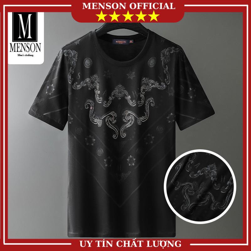 Áo Thun Nam, Áo Phông Nam Hàng Hiệu Cao Cấp Đính Đá In Hình 3D Chất Mát 100% Cotton Chuẩn Form M1923