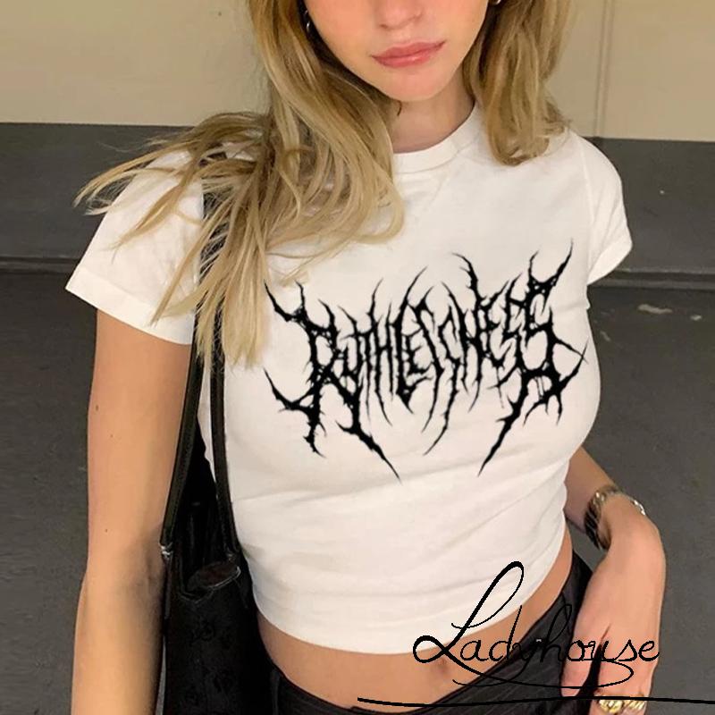 Áo Thun Tay Ngắn Cổ Tròn In Họa Tiết Hình Học Thời Trang Mùa Hè Cho Nữ