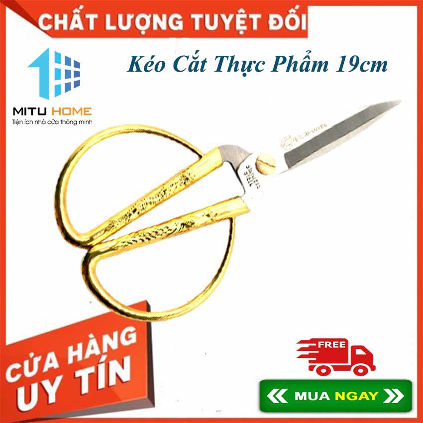 Kéo Cắt Thực Phẩm 19cm - Mituhome - Dùng để cắt thực phẩm sống hoặc chín, vải, giấy và nhiều chất liệu khác