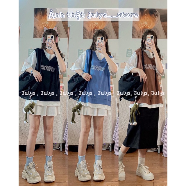 Áo tee phối màu ulzzang (ảnh thật shop chụp kèm video)