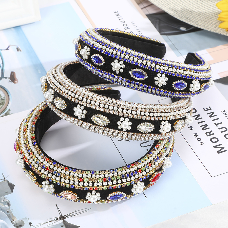 Băng Đô Cài Tóc Đính Đá Lấp Lánh Phong Cách Retro Cho Nữ