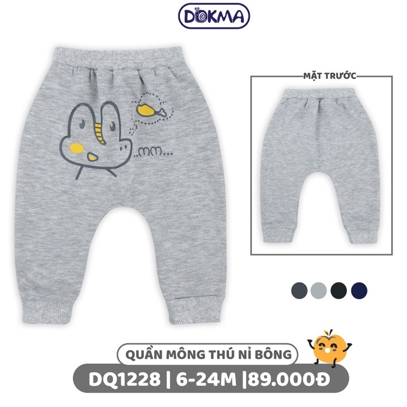 {Nhùn nhùn}Quần rời nỉ lót bông Dokma size 6-9m đến 2-3y
