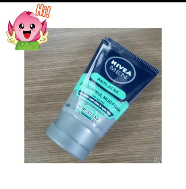 Sữa rửa mặt giảm nhờn ngừa mụn Nivea Men Anti-Acne Oil Control Mud Foam 100g