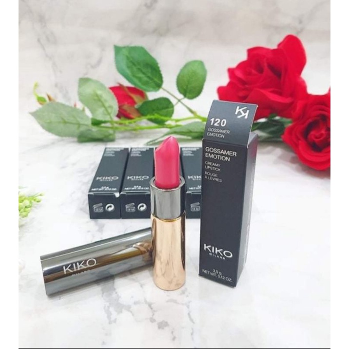 Son lì Kiko Gossamer Emotion Creamy Lipstick 120 - hồng cánh sen