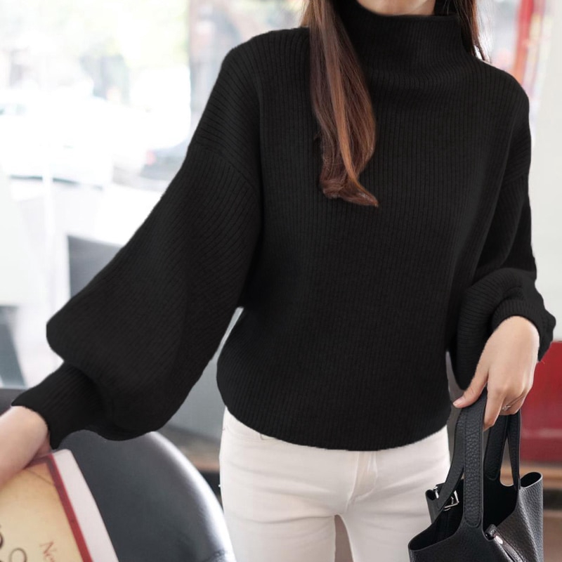 Women Sweater Winter Turtleneck Loose Knitted Pullovers Sweaters Jumper Tops | BigBuy360 - bigbuy360.vn