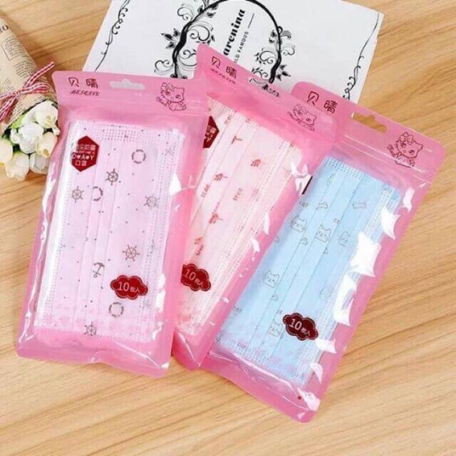 SÉT 10 KHẨU TRANG Y TẾ XINH XẮN