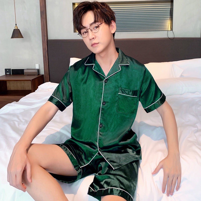 Bộ ngủ lụa Pijama nam màu trơn chất siêu đẹp