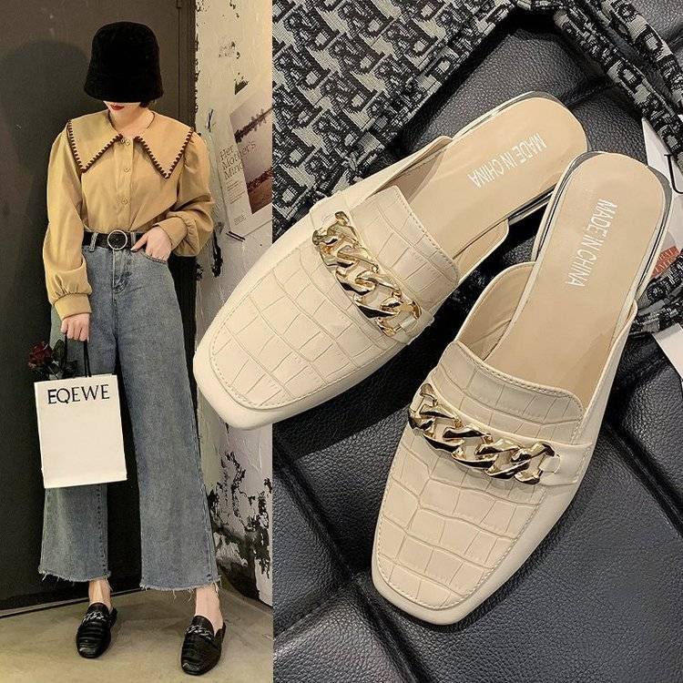 Giày Muller Mũi Vuông Size Lớn 35-43 41 Thời Trang Mùa Xuân Dành Cho Nữ 42