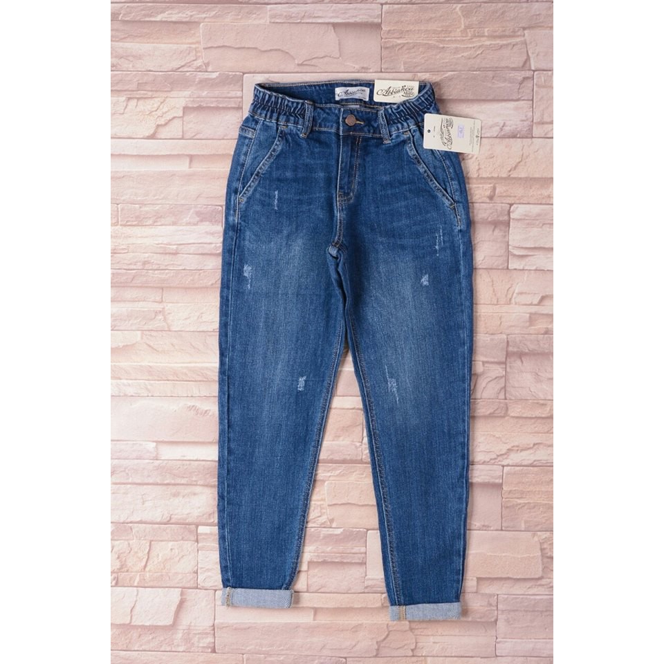 Quần Jean Xước nhẹ lưng thun phối nút 9 tấc - 045Abbianca | BigBuy360 - bigbuy360.vn