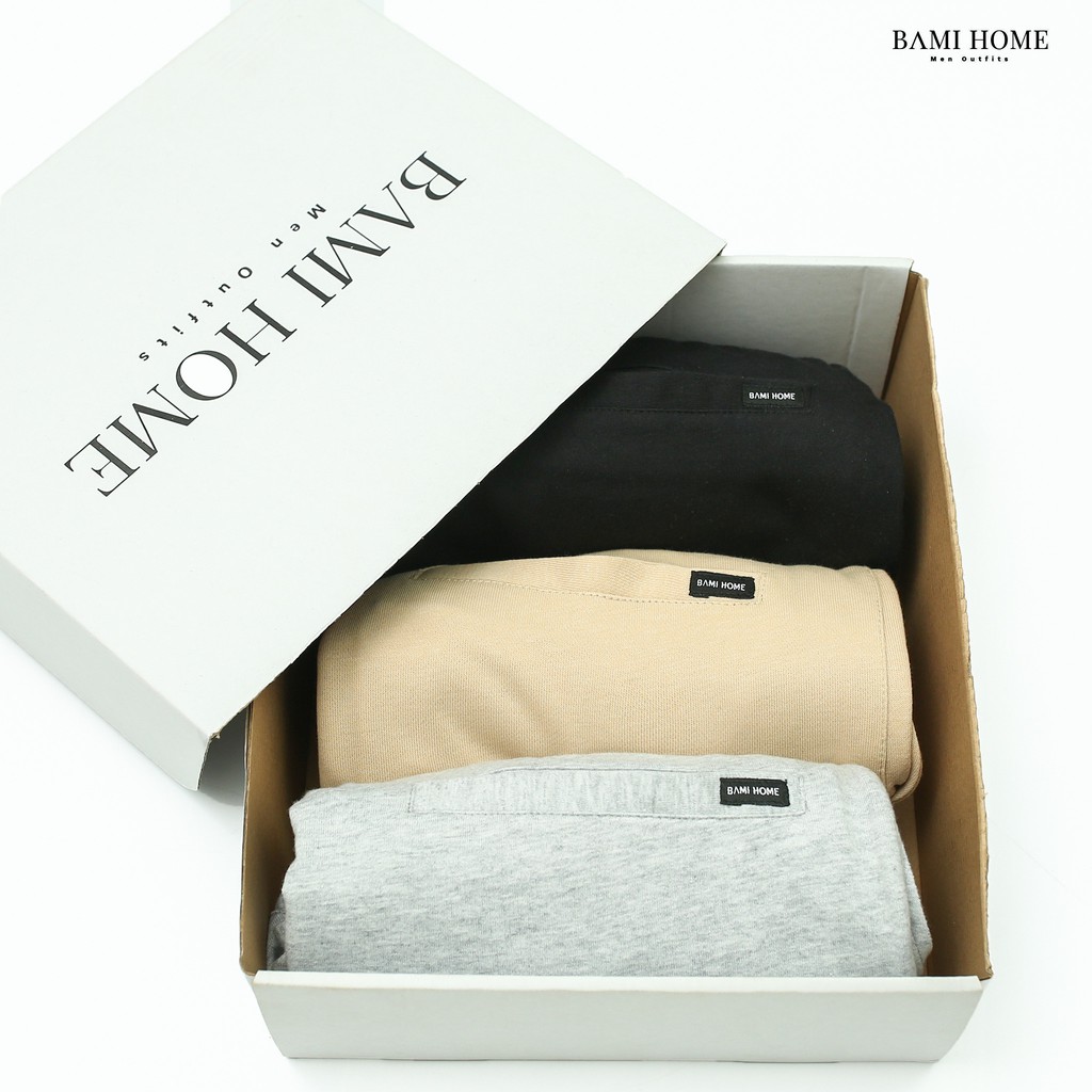 Quần short nỉ cao cấp BAMI HOME phong cách unisex, quần có lai và dây rút dễ phối đồ QSN- 006 | BigBuy360 - bigbuy360.vn