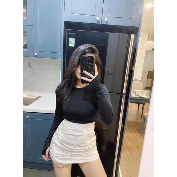 Áo Dài Tay Cổ Tròn Thu Đông , Áo Cotton Xỏ Ngón Cổ Tròn Cho Nữ - Nhà Cam | BigBuy360 - bigbuy360.vn