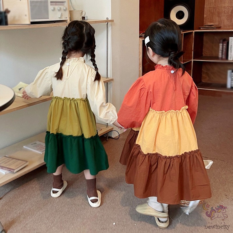 Đầm DàI Tay NhiềU MàU SắC Cho Bé GáI