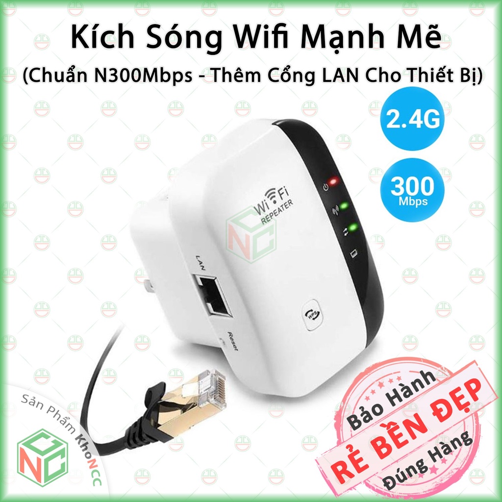 [KhoNCC] Kích Sóng Wifi Mạnh Mẽ Tăng Cường Khoảng Cách - Chuẩn N 300Mbps - Phủ Nhà Nhiều Tầng - Hàng Quán - NLM-KSWFWR03