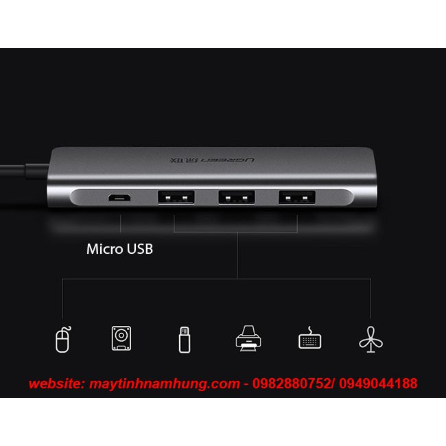 Bộ chia USB type C ra 4 cổng USB 3.1