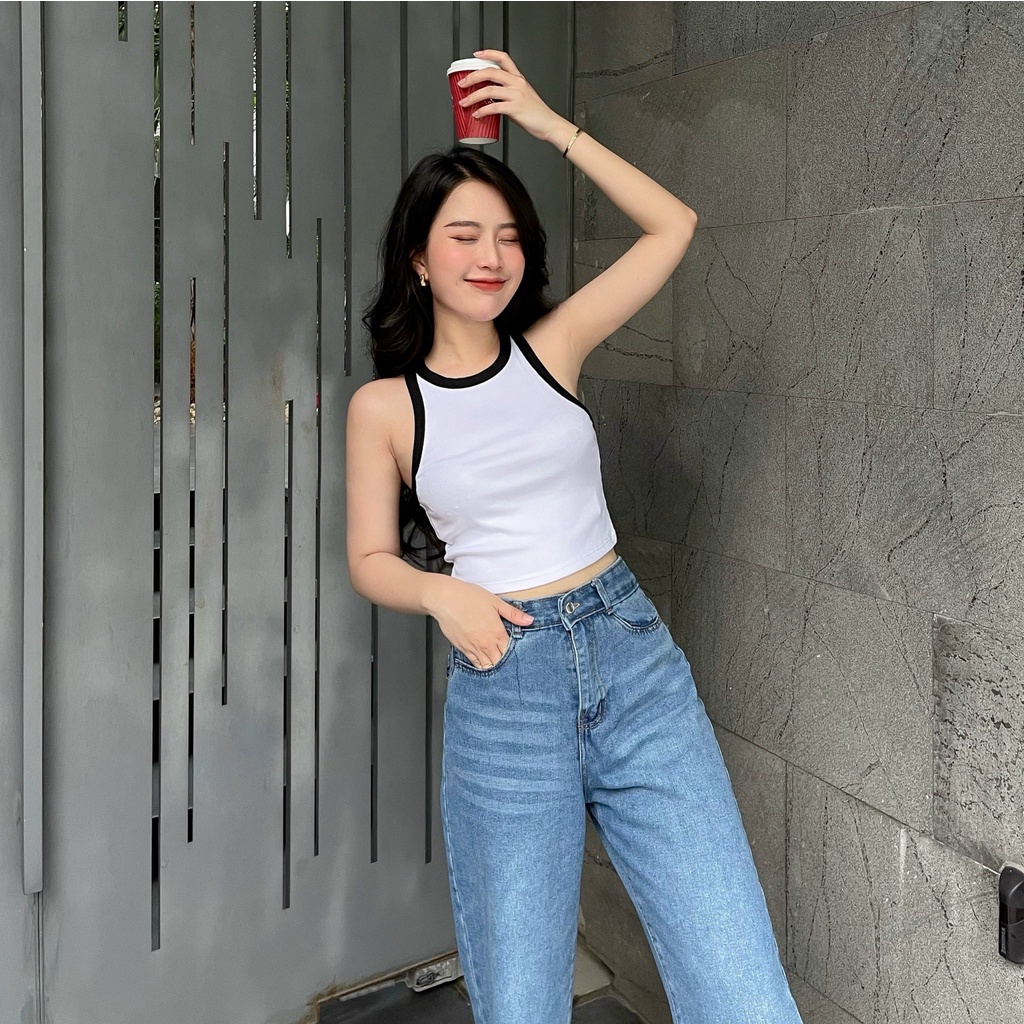 Áo ba lỗ croptop viền