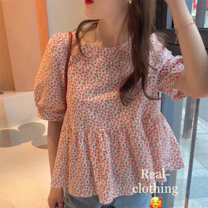 Áo babydoll hoa nhí + kèm ảnh thật