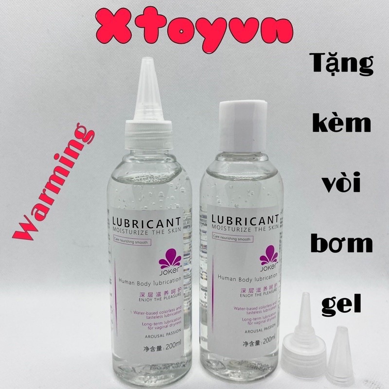 Gel Bôi trơn JOKER đỏ ấm tăng nhiệt, gốc nước, siêu trơn - 200ml