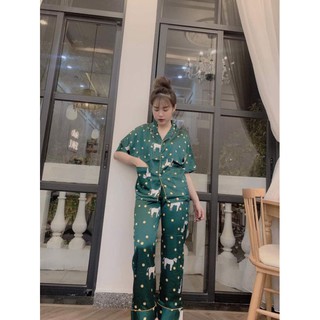 BỘ SATIN LỤA CÁNH DƠI TAY NGẮN QUẦN DÀI