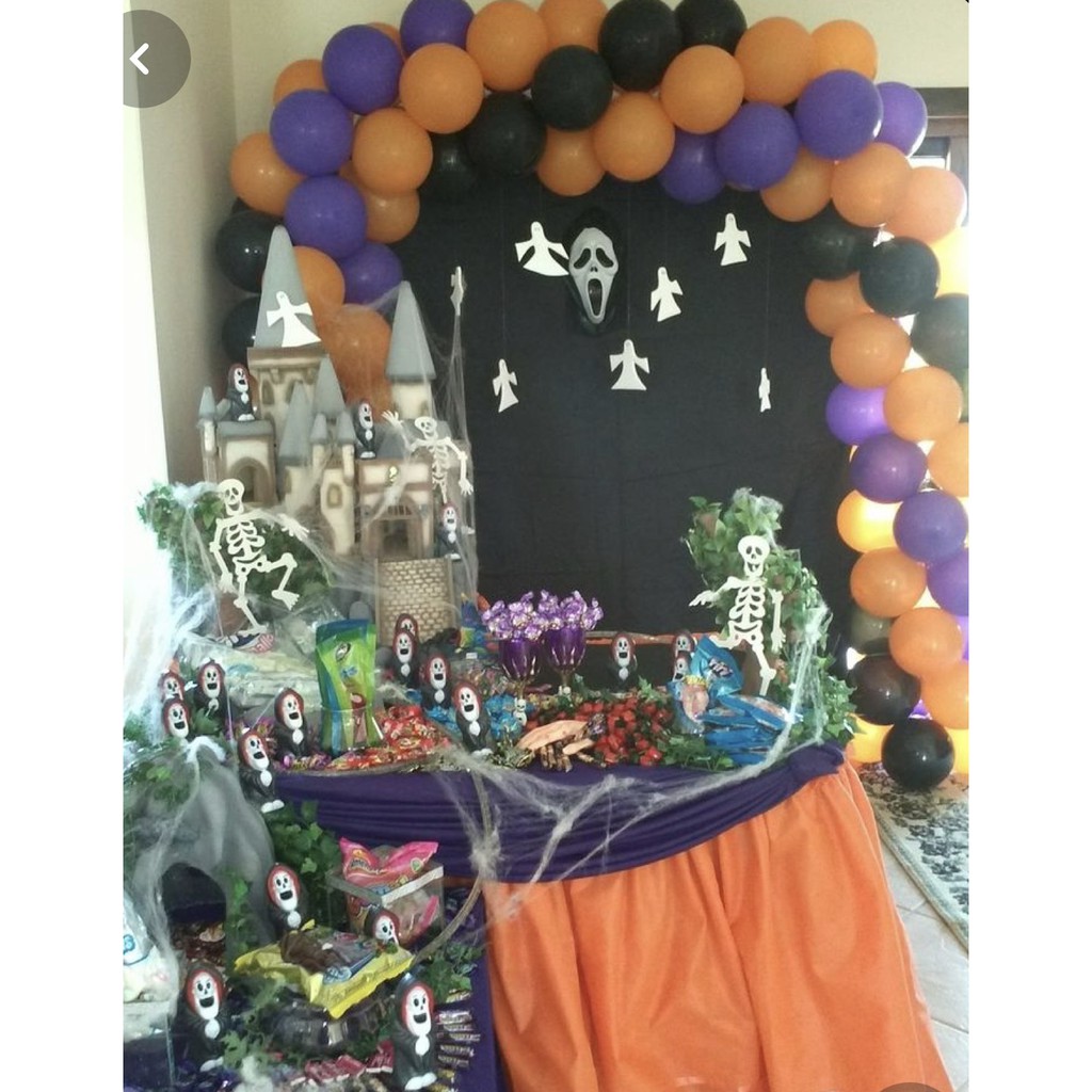 combo 100 bóng halloween tặng kèm đồ bơm