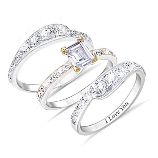 New fashion trend diamond ring European and American micro-set zircon ring engagement ring