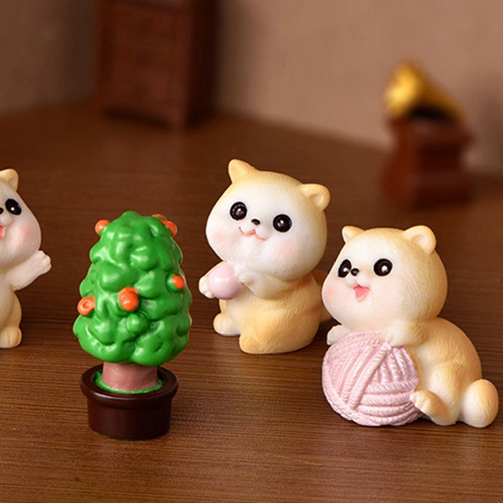 Mô hình mèo con hoạt hình bằng nhựa resin dùng trang trí nhà cửa