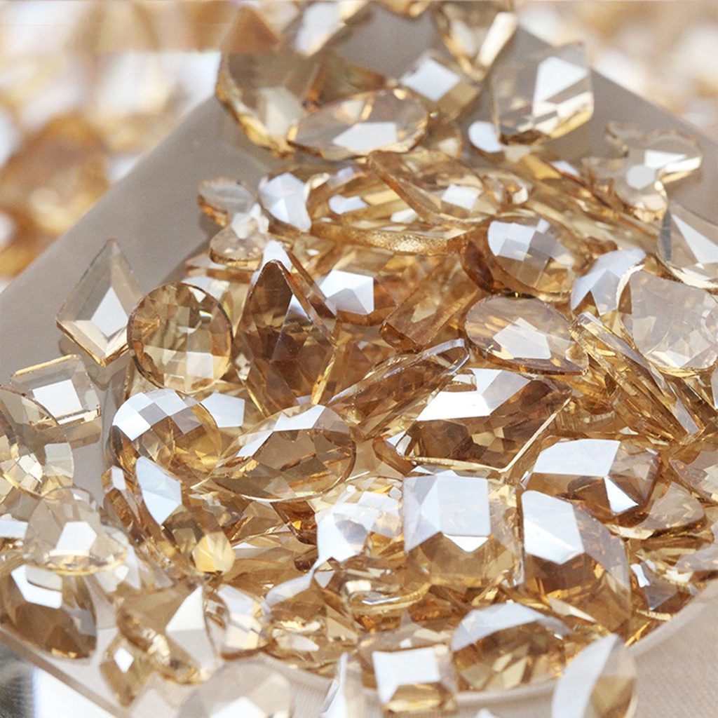 Túi 100 Hạt Đá Zirconia Trang Trí Móng Tay / Lưng Phẳng Không Thời Gian Lâu Trôi