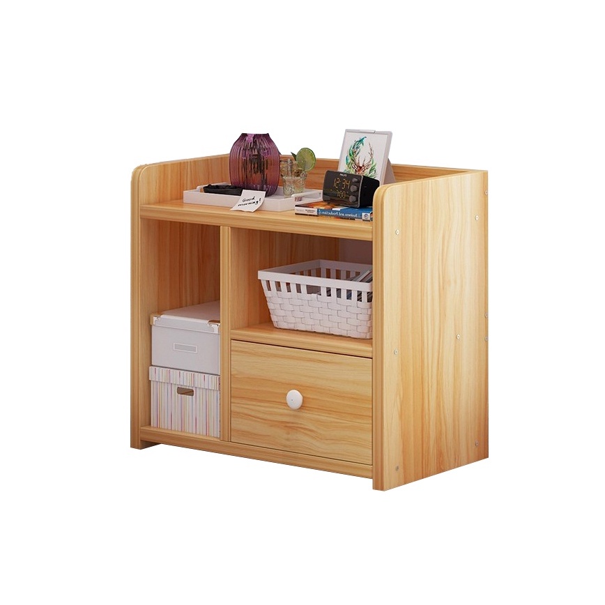 Tủ, Kệ Để Đầu Giường Vuông Ngăn Kéo Màu Gỗ 40 x 26 x 32.5cm