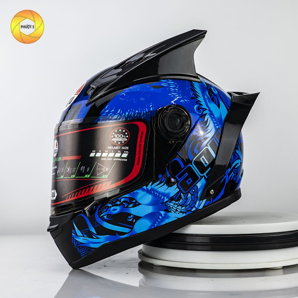 Mũ Bảo Hiểm fullface SOLEX Tem Phượng Hoàng - Siêu Đẹp
